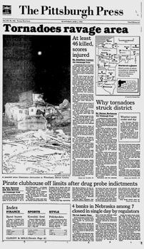 Front page of the June 1, 1985 edition of the Pittsburgh Press