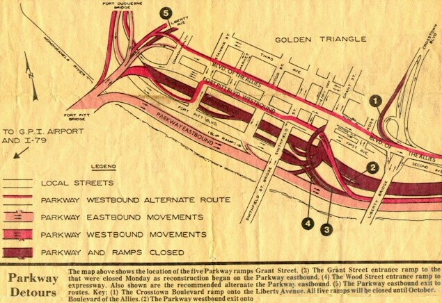 I-376 detour map