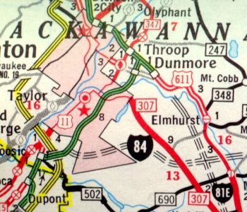 interstate routing indicated proposed scranton