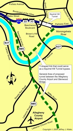 Location of the proposed tunnel