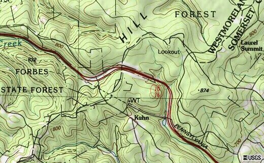 Location of the Laurel Hill Tunnel