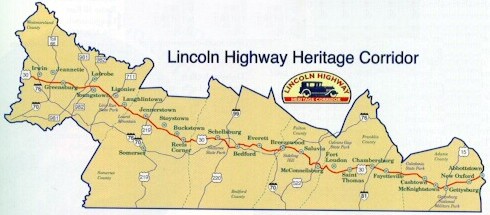 Extent of the Lincoln Highway Heritage Corridor