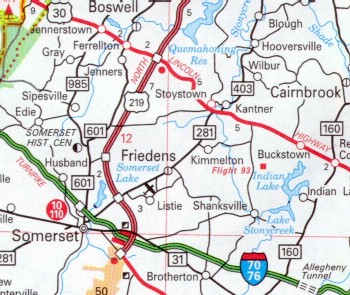 Location of Shanksville