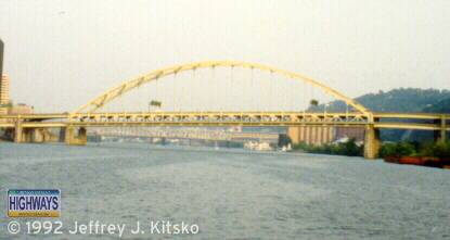 View of the Fort Pitt Bridge from the Monongahela River