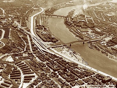 Boulevard of the Allies interchange in 1958