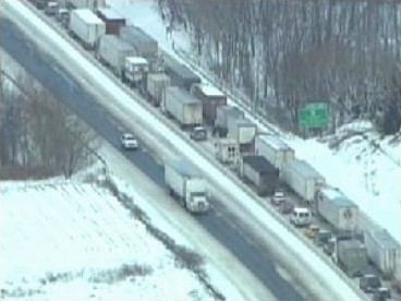 Aerial view of the back-up near PA 100