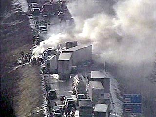 Scene of the accident looking down I-80