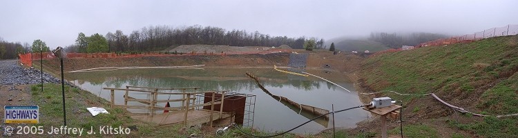 A sediment basin near the PA 550 overpass used to monitor run-off