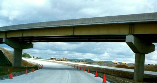 North from the southbound lanes at the I-99/PA 26/PA 64 interchange