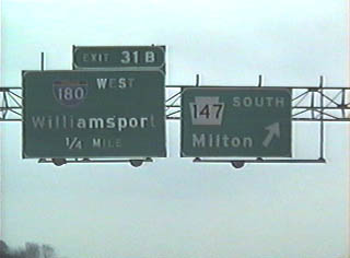 Gantry on I-80 for PA 147