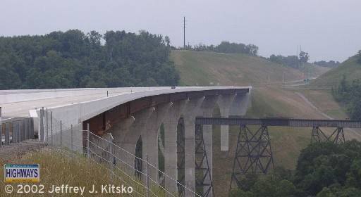 Looking over the side of the Joe Montana Bridges