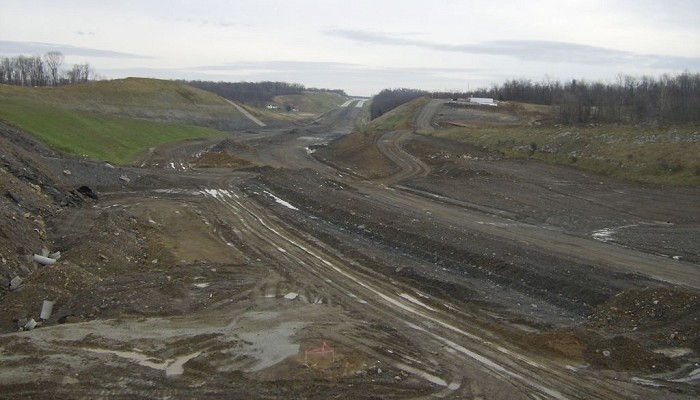 Facing southbound towards Uniontown