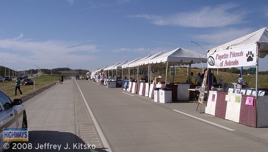 Food vendors, informational booths, and a children's area