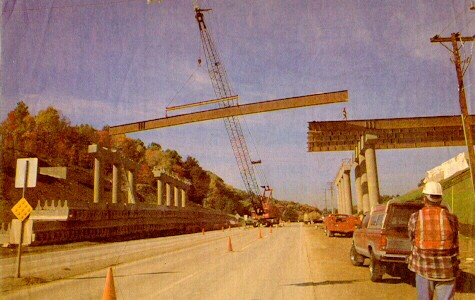 PA 130 interchange bridge work