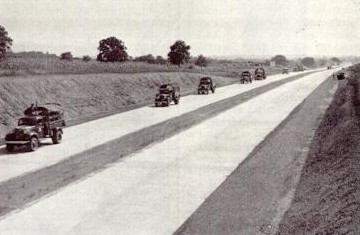 Military convoy on the Turnpike