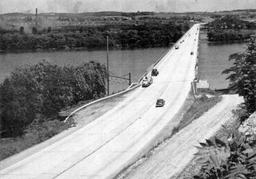 Looking east over the new bridge