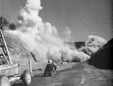 Blasting at the Laurel Hill Bypass work site