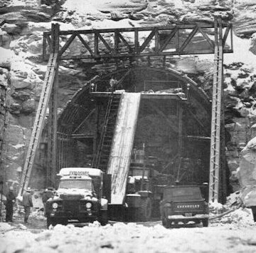 Explosives arrive at the new Allegheny Tunnel