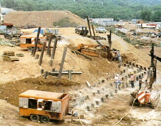 Grout Being Pumped Underground