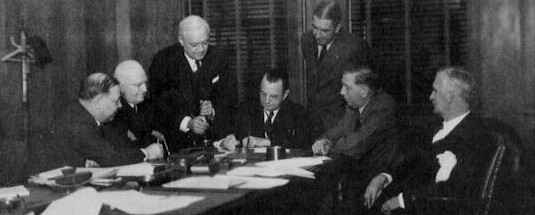 Commission officials meet on October 10, 1938