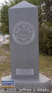Granite milepost at the Irwin Interchange