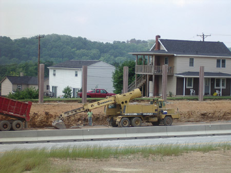 Sound walls being installed along the right-of-way