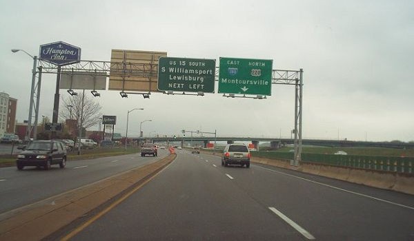 US 15 southbound on Via Bella prior to construction