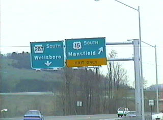 Southbound north of the Tioga Reservoir expressway