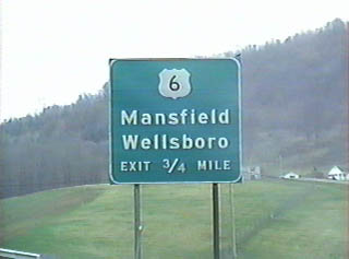 US 6 signage on US 15 south