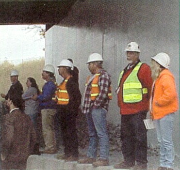 Construction crew at the opening ceremony