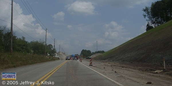 Grading for the future eastbound lanes taking place east of the Cozy Inn Cut-off