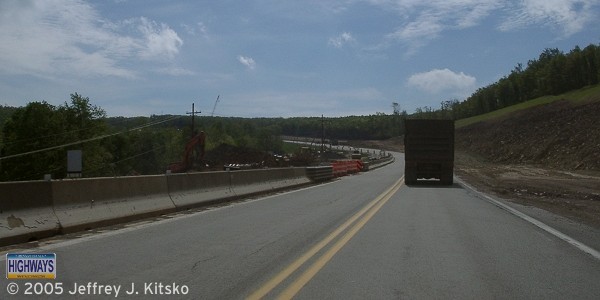 Land being cleared on either side of the current alignment