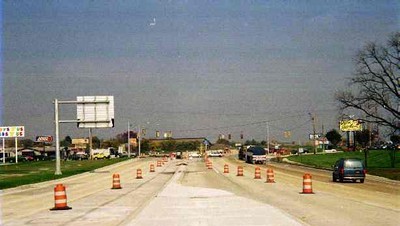 Median work going on near Kenneth Road