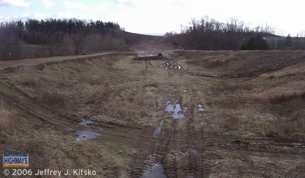 Grading at the end of the US 40 expressway east of Brownsville