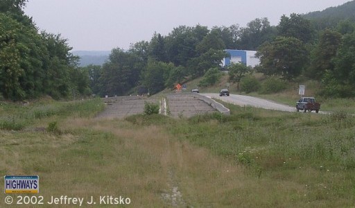 Facing westbound towards Brownsville on what was originally built as part of the Mon Valley Expressway