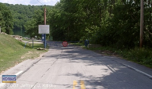 End of former US 422 on the western side of Two Licks Reser