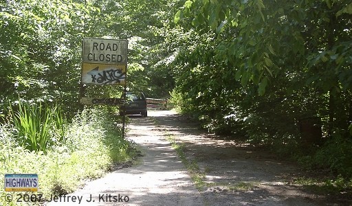 End of former US 422 on the eastern side of Two Licks Reservoir