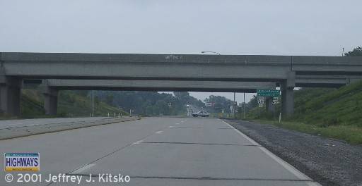 US 422 eastbound at the western section's eastern terminus