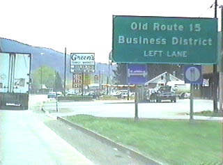 Sign for Old Route 15 Business District