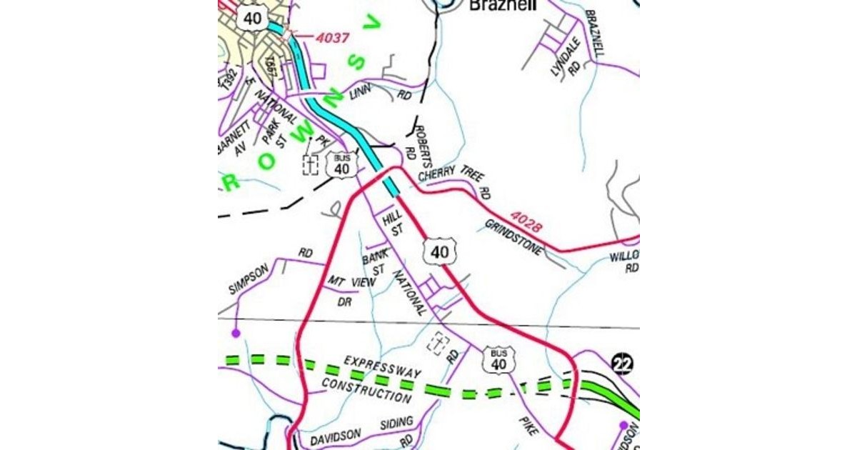 Path of the newest US Business Route in Pennsylvania.