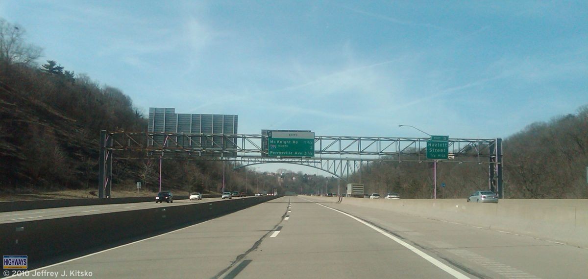 Passing through the East Street Valley of Pittsburgh.