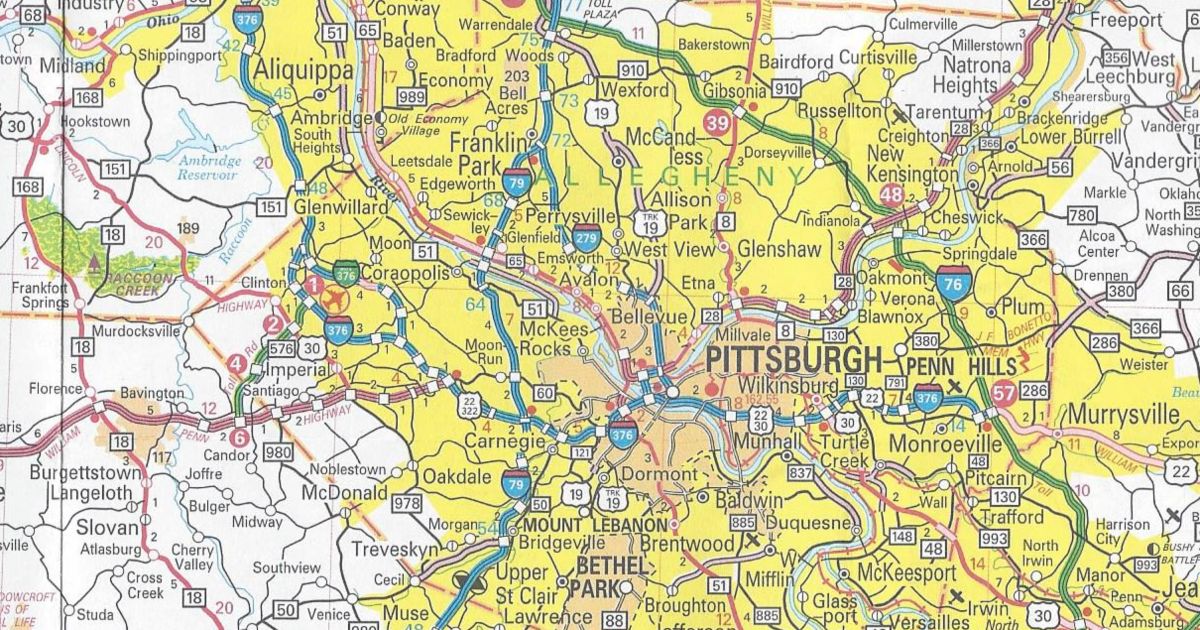 Interstate 376 extended and Interstate Business Loop 376 signed on the 2009 official road map.