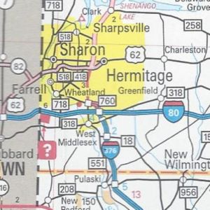 Interstate 376 replaces PA 60 and PA 760 signed in Mercer County.