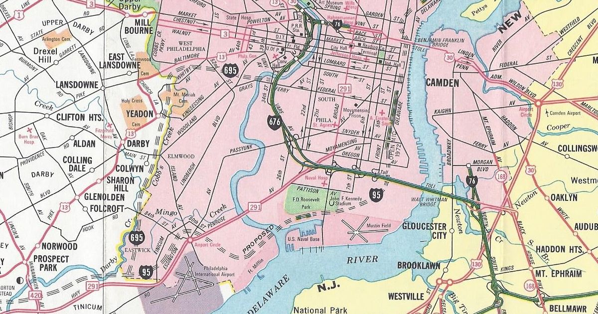 Interstate 695 through South Philadelphia was one proposed Interstate discussed in "The Big Roads."