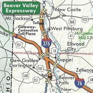 Interstate 376 replaces PA Turnpike 60 on the 2011 official turnpike map