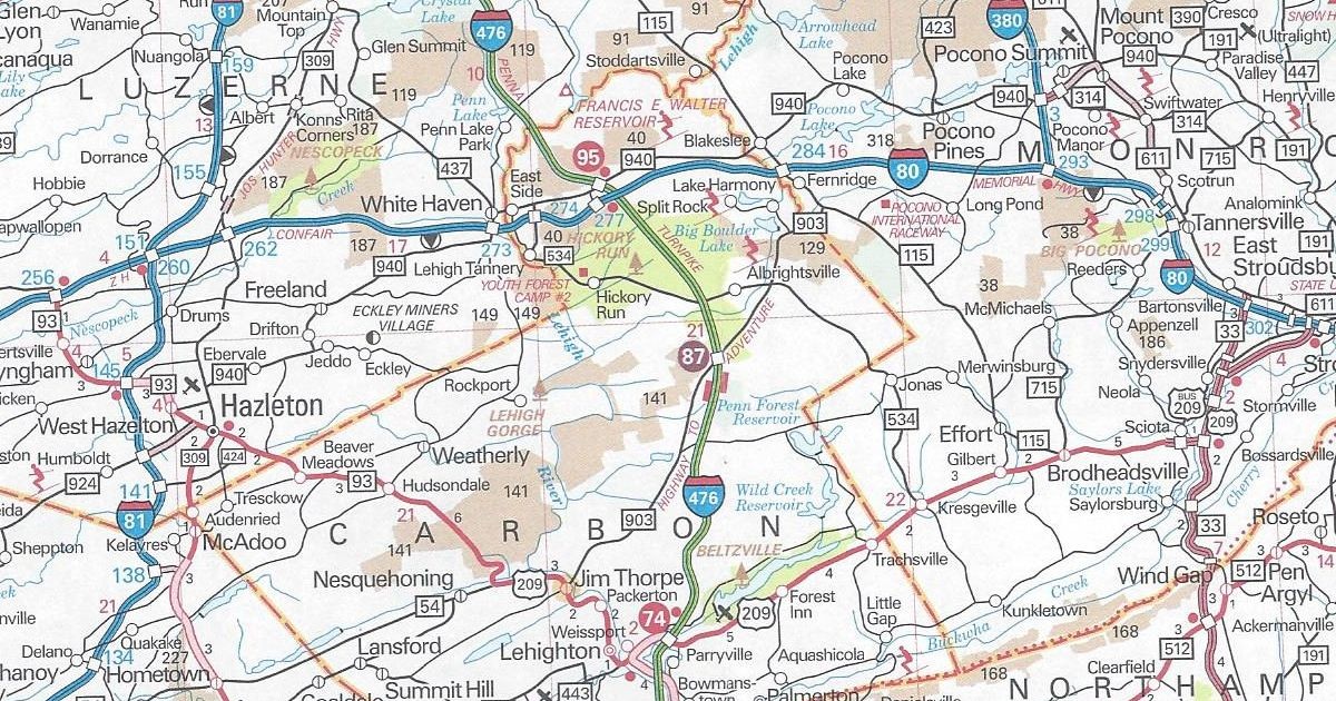 E-ZPass-only ramps at PA 903 in Carbon County are new on the 2015 official road map