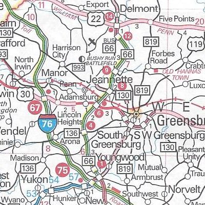 PA Turnpike 66's exit numbers first appear on the 2015 official road map even though the highway has been open since 1993