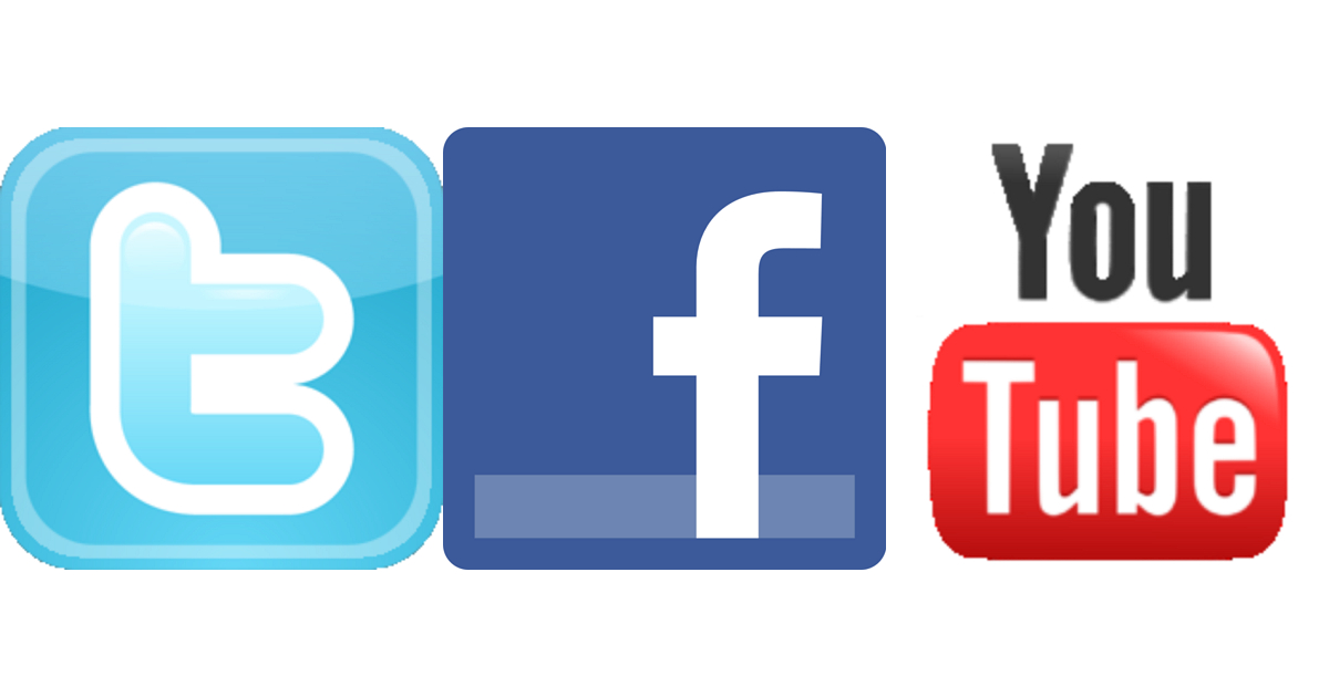 Social network with us via Twitter, Facebook, or YouTube.