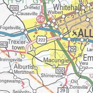 US 222/Trexlertown Bypass completed between PA 100 and Interstate 78.