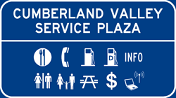 Cumberland Valley Service Plaza sign